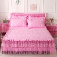 韩版蕾丝夹棉床裙加厚床罩席梦思保护套防尘罩1.5m1.8米花边床单