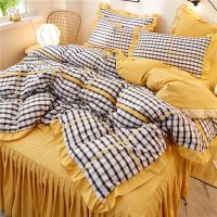 韩版大阪床笠双边床裙床上四件套床罩式4件套磨毛防滑保护套床罩