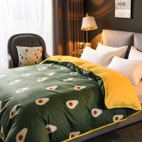 棉加绒全棉珊瑚绒被套法兰绒单双人纯棉被罩单件毛绒冬季加厚保暖