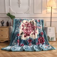 5d雕花毯腈纶双层加厚8斤拉舍尔毛毯被子双人婚庆床单盖毯200*230