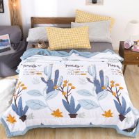 天然艾草清香保健驱蚊夏凉被水洗棉机洗学生成人儿童空调被春秋被