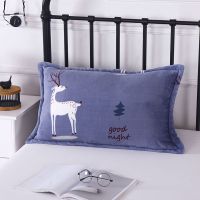 加厚法兰绒枕套双面莱绒保暖枕皮外套单人一对学生珊瑚绒枕头套