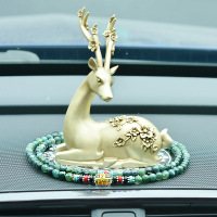铜一鹿平安一路汽车内饰品摆件车载车上大气高档装饰用品大全男女