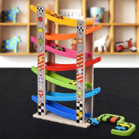 函夏 儿童玩具男孩趣味滑翔车小孩玩具轨道玩具车惯性下滑车生日 七层八辆车新品特价批发地摊夜市