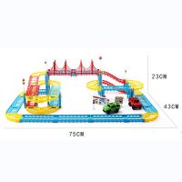 函夏 托马斯电动轨道车百变拼装小汽车双轨道车套装音乐儿童玩具 豪华版4车【配3节充电电池+充电器】批发地摊夜市