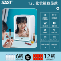 12L化妆镜/补光灯/数显款 迷你小冰箱小型微型宿舍车载家两用水果化妆品药保鲜