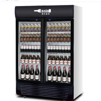 双门直冷高端黑 超市冰箱饮料柜立式冰柜商用单门双门展示柜冷藏保鲜柜