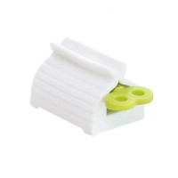 挤牙膏神器壁挂式底座夹子卫生间免打孔置物架洗面奶手动挤膏器 绿色款 1个装
