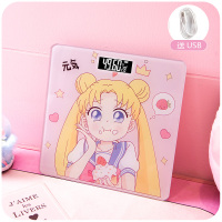 电子秤女家用精准称女生可爱家庭体重秤充电款宿舍测体重减肥秤|美少女（USB充电款）送数据线