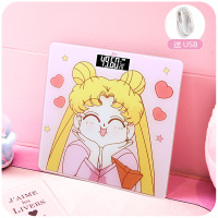 电子秤女家用精准称女生可爱家庭体重秤充电款宿舍测体重减肥秤|胖胖美少女（USB充电款）送数据线