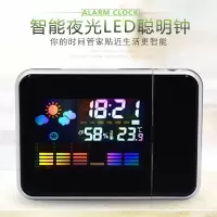 高精度家用电子数显数字工业温度计婴儿房家用温湿度计温度计|彩屏温湿度计（带投影时钟）