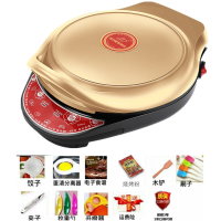 加热电煎锅全自动家用双面加大加深烙饼锅烤肉电饼铛锅烤饼机|金色35CM豪华礼包