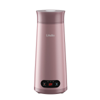 便携式烧水壶保温一体自动家用无线办公室小型迷迷你电热旅行水杯|玫瑰豆沙色（数码显示+保温功能+温度调节）