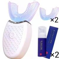 全自动声波防水电动牙刷成人日本u型刷牙神器送牙膏学生儿童|白色【牙膏2+刷头2+蓝光+送】 3-6岁儿童