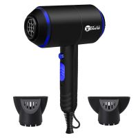 大功率锤子网红吹风机家用电吹风发廊吹风筒不伤发冷热理发店小型|宝石蓝 送2个集风嘴+直卷发器d款