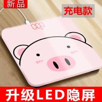 电子称体重秤可充电重计器准usb健康秤人体秤成人减肥称精准家用|充电款-【隐屏升级】-瘦身猪