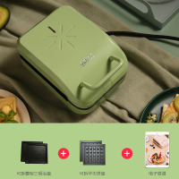 食机神器饼铛小型家用三明治早餐机华夫饼电吐司压烤机网红轻|复古绿（标配+华夫饼盘）