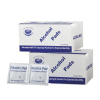 一次性消毒纸急救大号6*100片装清洁用品酒精棉片旅行湿巾6cm|6*6英文酒精棉片*2盒