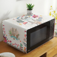 微波炉罩通用盖巾防油布艺盖布洗衣机北欧简约烤箱罩冰箱防尘罩|花环小兔 100*35(微波炉罩/烤箱通用)