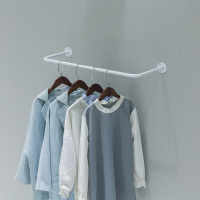 立式 晾衣 置衣架房间挂钩客厅墙上挂衣架晒衣杆卫生间晾衣杆门口|白色侧挂离墙25cm长60
