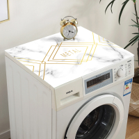 软玻璃海尔洗衣机罩防水盖布pvc防晒防尘垫子 双开门冰箱盖巾通用|金钱线大理石 适用洗衣机/单开冰箱:60*60cm