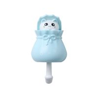 猫咪创意挂钩强力粘胶厨房可爱免打孔宿舍少女门口卡通钥匙扣粘钩|蓝色(单个)