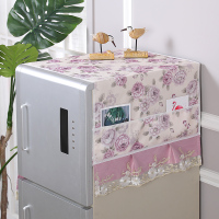 欧式冰箱盖布防尘罩冰箱巾对双单开门冰箱罩洗衣机套万能多用盖巾|富贵牡丹紫 对开门冰箱巾：侧70*180cm