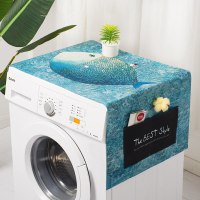 冰箱防尘罩单双开门盖布滚筒式洗衣机防水防晒盖巾微波炉防灰|海鱼(防尘盖布) 双开冰箱70x180CM
