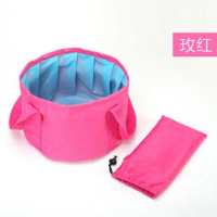 户外折叠洗脸盆泡脚洗脚盆旅行用品大容量洗脸盆洗漱水桶出差用品|15L玫红水盆