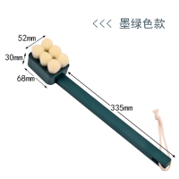 日本搓背洗澡刷子长柄软毛沐浴刷后背搓澡刷巾神器不求人可拆卸|墨绿色款