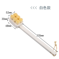 日本搓背洗澡刷子长柄软毛沐浴刷后背搓澡刷巾神器不求人可拆卸|白色款