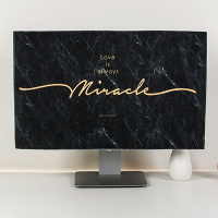 电脑罩防尘罩台式简约现代液晶显示器键盘主机保护套屏幕盖布防尘|love爱(单盖布) 34英寸