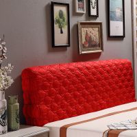 双面丝质床头罩单件加厚全床防尘罩 欧式弧形夹棉床头套|大红色 1.8m