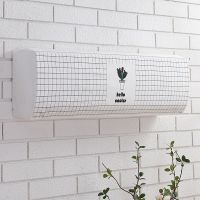 挂机空调罩水晶绒弹力布空调罩防尘罩不起球不褪色不缩水|简约黑白 86cm内(适合1-1.5p空调用)