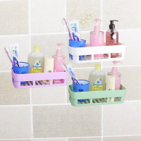 卫生间免打孔置物架贴墙壁挂浴室洗澡间挂墙上的沐室免钉粘墙收纳|3个置物架颜色随机可留言选色