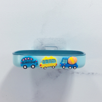 卡通可爱双层肥皂盒免打孔挂壁沥水香皂盒卫生间香皂架浴室置物架|卡其色单层汽车A香皂盒