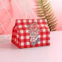 美少女可爱创意茶几桌面纸巾盒软妹宿舍家用面纸盒卫生间抽纸盒|红白格子抱腿女孩