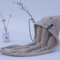 出口日本吸水干发帽女包头巾成人速干浴帽长发头发干发毛巾|卡其色aquis干发帽