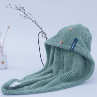 出口日本吸水干发帽女包头巾成人速干浴帽长发头发干发毛巾|墨绿色aquis干发帽