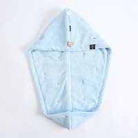 出口日本吸水干发帽女包头巾成人速干浴帽长发头发干发毛巾|尊贵蓝色双层特好干发帽