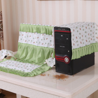 田园布艺碎花电脑套电脑罩子显示屏套液晶防尘罩电脑5件套显|春之韵 电脑桌盖布80*130cm含花边