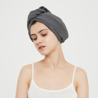 waffle华夫格干发帽女吸水速干包头巾日本浴帽女洗头发的毛巾|waffle灰