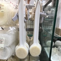 日本洗澡刷子 muji长柄软毛沐浴刷 搓背神器 搓澡巾背刷|白色两个装