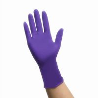 食品级一次性手套橡胶乳胶女胶劳保洗衣洗碗加长加厚耐磨防水耐油|靓紫色-加厚加重款100只袋装 加大码(XL码)