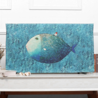 布艺电视机罩防尘罩挂式液晶55英寸50曲面盖巾65欧式电视机套壁挂|金色海鱼 55英寸