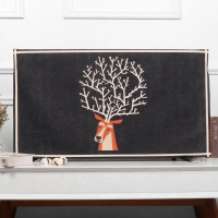 布艺电视机罩防尘罩挂式液晶55英寸50曲面盖巾65欧式电视机套壁挂|巧克力色福禄 65英寸