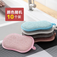 家用魔力擦洗碗海绵块百洁布刷碗完神器刷锅厨房清洁钢丝双面海棉|[10个装]颜色随机
