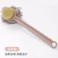 双面长柄浴球软毛洗澡刷搓背刷子洗澡搓泥后背刷搓澡沐浴刷|紫色