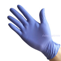 a级一次性黑色丁晴橡胶乳胶加厚实验室防护防油工业纹身修车手套|紫蓝色标准型丁腈100只/盒 XS