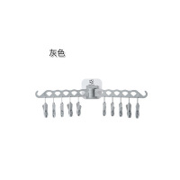 卫生间阳台衣夹子裤夹子多功能可旋转折叠墙壁安装晾晒衣服收纳夹|灰色2个装